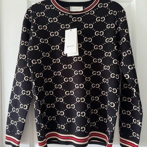 Gucci Black and Cream Crewneck Sweater